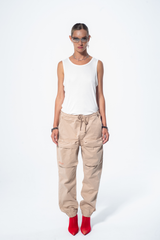 Haresquare Camel Cargo Pants – unisex luxury streetwear with utility design and premium fabric, designed in Ireland