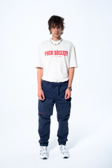 Haresquare Blue Cargo Pants – unisex luxury streetwear with utility design and premium fabric, designed in Ireland