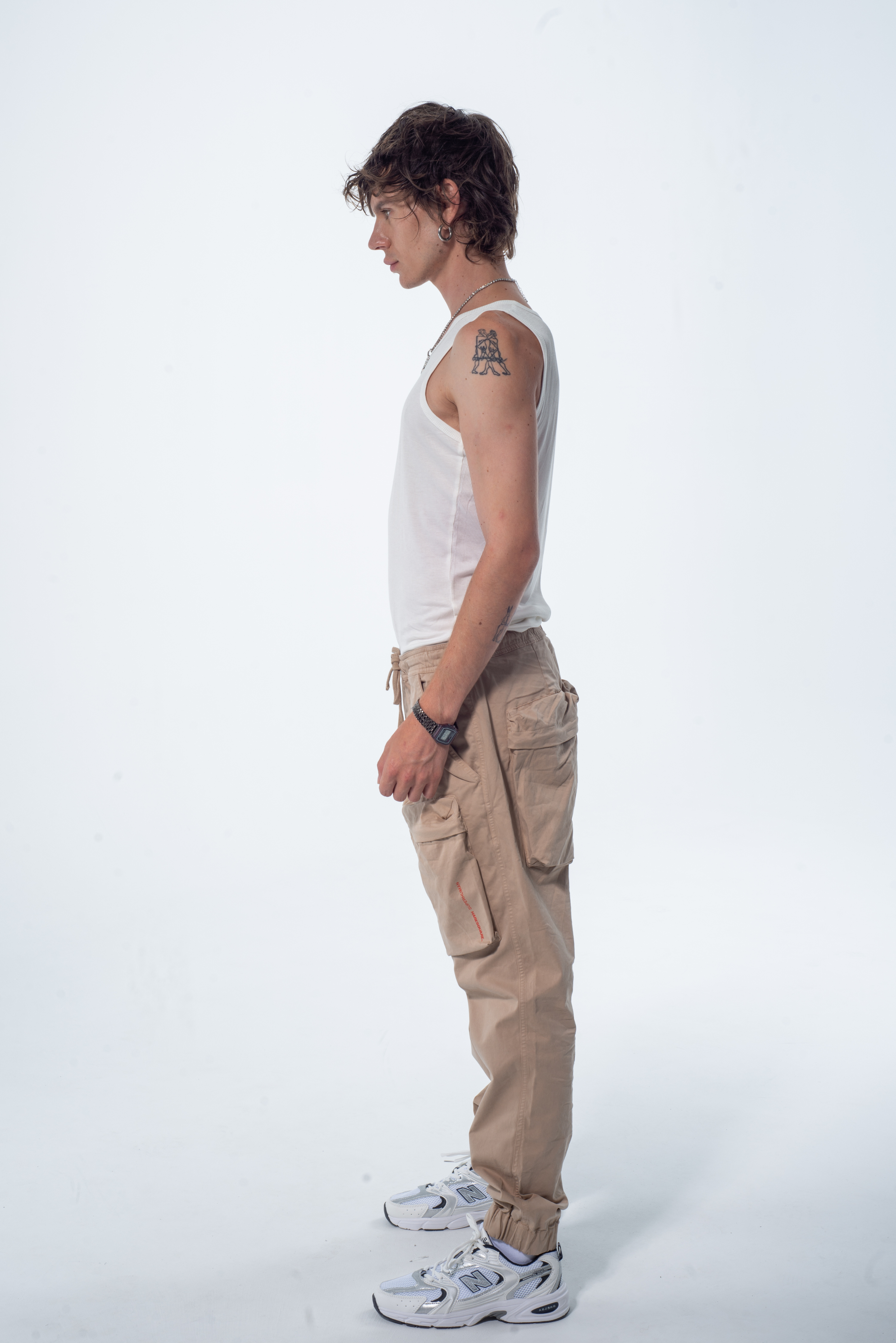 Haresquare Camel Cargo Pants – unisex luxury streetwear with utility design and premium fabric, designed in Ireland