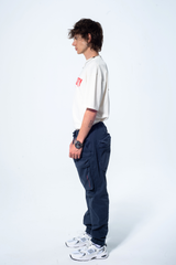 Haresquare Blue Cargo Pants – unisex luxury streetwear with utility design and premium fabric, designed in Ireland