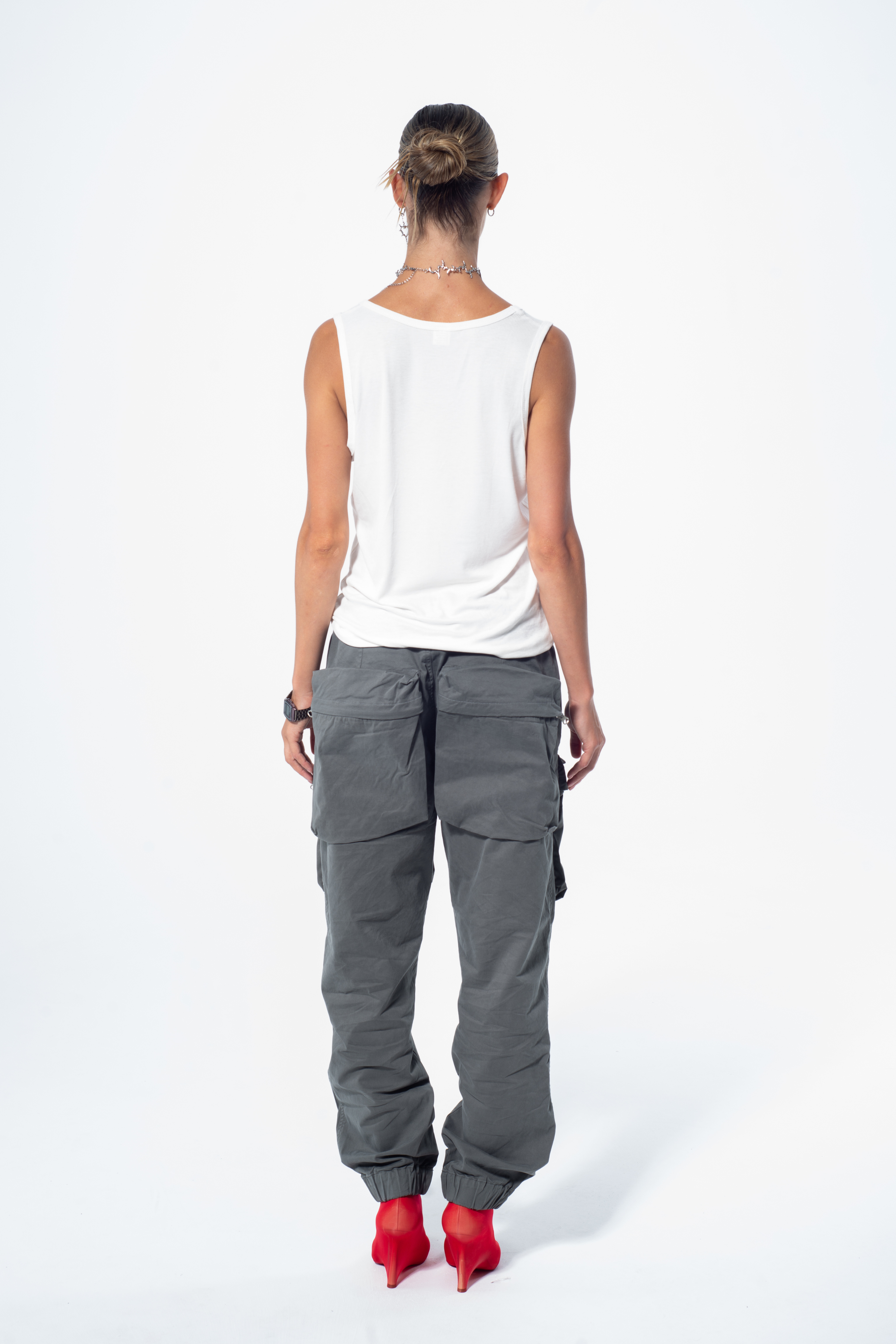 Haresquare Grey Cargo Pants – minimalist unisex streetwear with a luxury finish and modern utility design, designed in Ireland